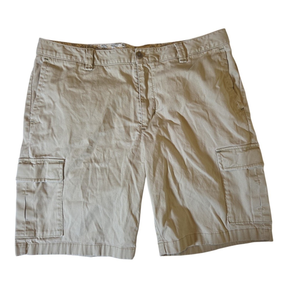 Tommy Bahama Mens Khaki Cargo Shorts Size 38 Tan Cotton Twill Utility Casual